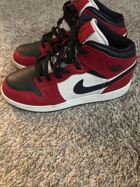 Nike Grade School Red Black White Jordan High-Top Mid Sneakers
